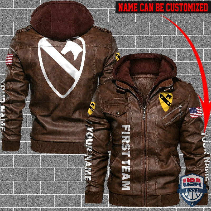 1st Cavalry Division Custom Name Leather Jacket - HVsun