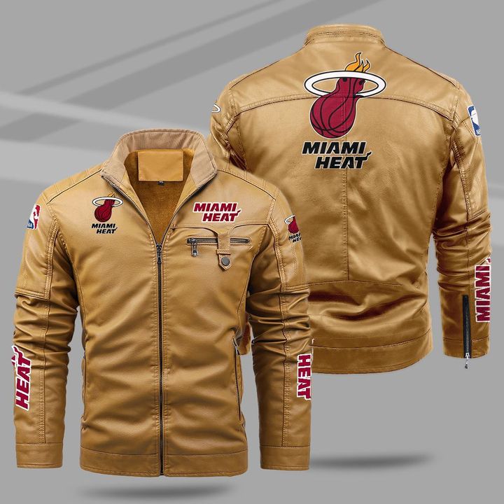Miami Heat Fleece Leather Jacket - HVsun