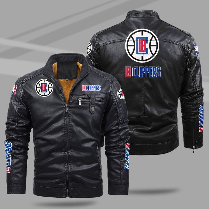 Los Angeles Clippers Fleece Leather Jacket - HVsun
