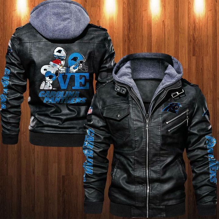 Carolina Panthers Snoopy Leather Jacket - HVsun