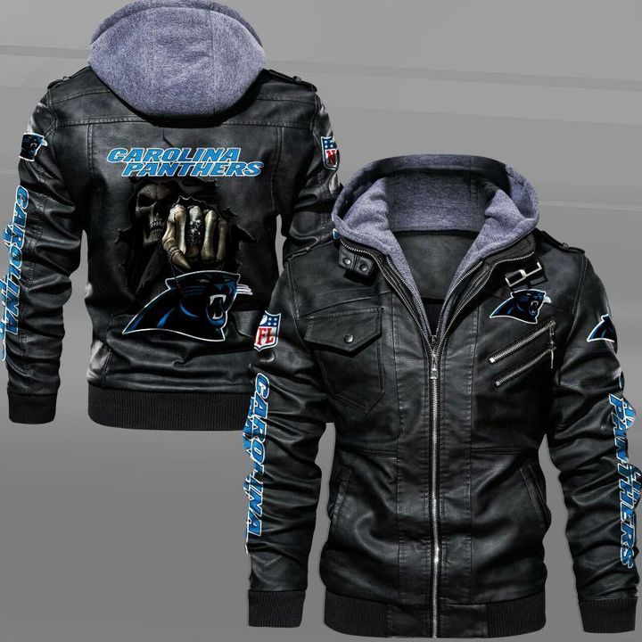 Carolina Panthers Leather Jacket Dead Skull - HVsun