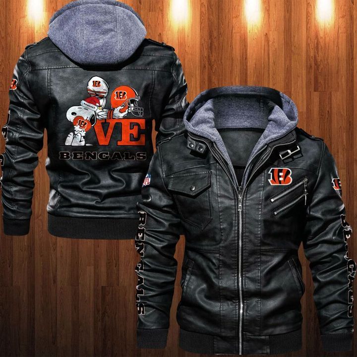 Cincinnati Bengals Snoopy Leather Jacket - HVsun