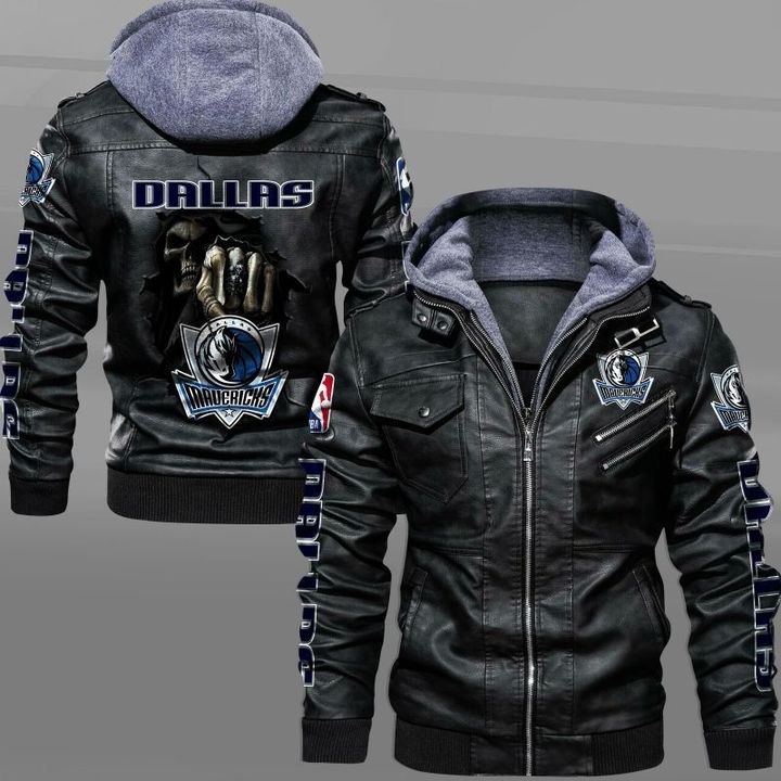 Dallas Mavericks Leather Jacket Dead Skull - HVsun