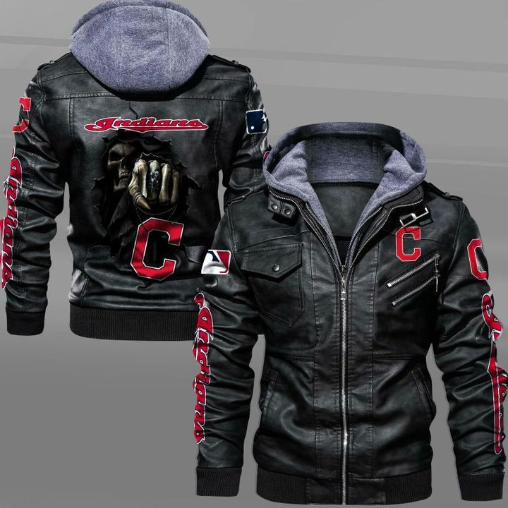 Cleveland Indians Leather Jacket Dead Skull - USALast