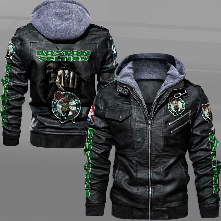 Boston Celtics Leather Jacket Dead Skull - HVsun