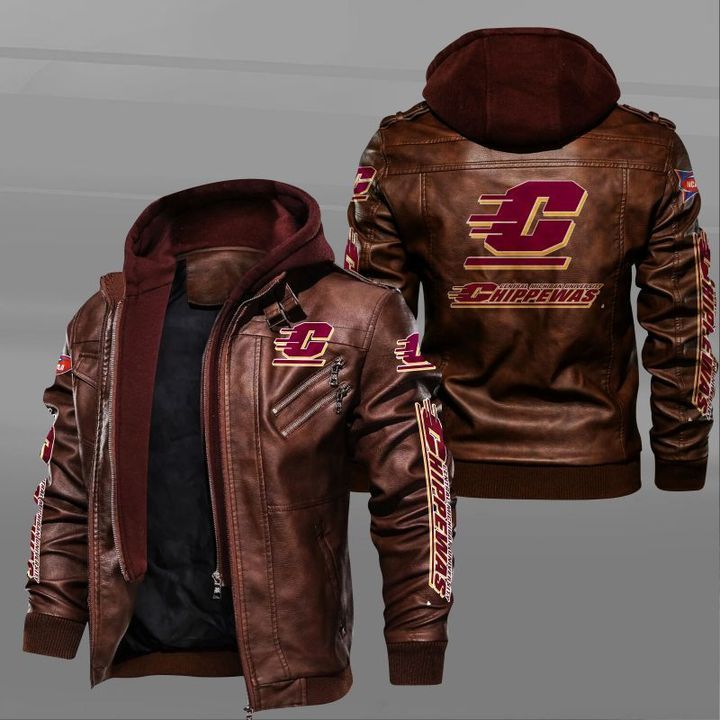 Central Michigan Chippewas Leather Jacket - HVsun