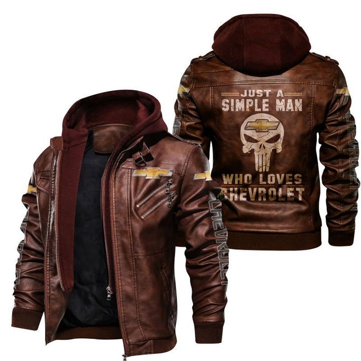 Chevrolet Leather Jacket Just A Simple Man Who Loves Chevrolet - HVsun