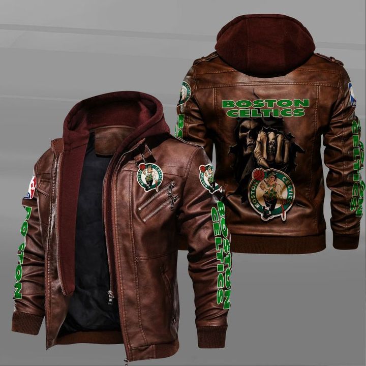 Boston Celtics Leather Jacket Dead Skull - HVsun