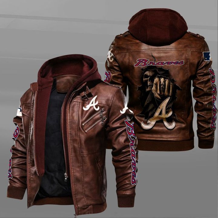Atlanta Braves Leather Jacket Dead Skull - HVsun