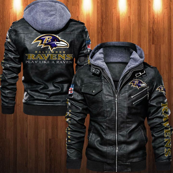 Baltimore Ravens Leather Jacket Play Like A Raven - HVsun