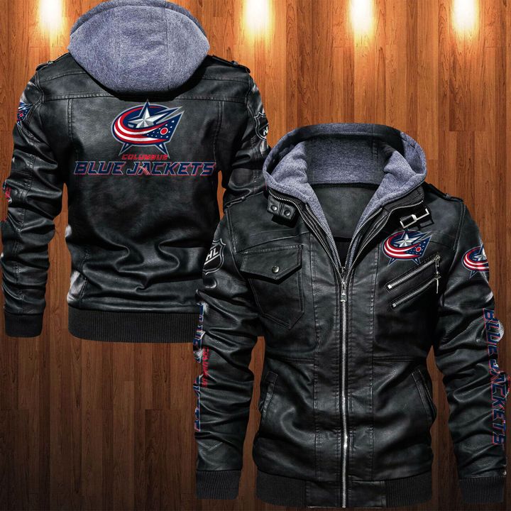 Columbus Blue Jackets Leather Jacket - USALast