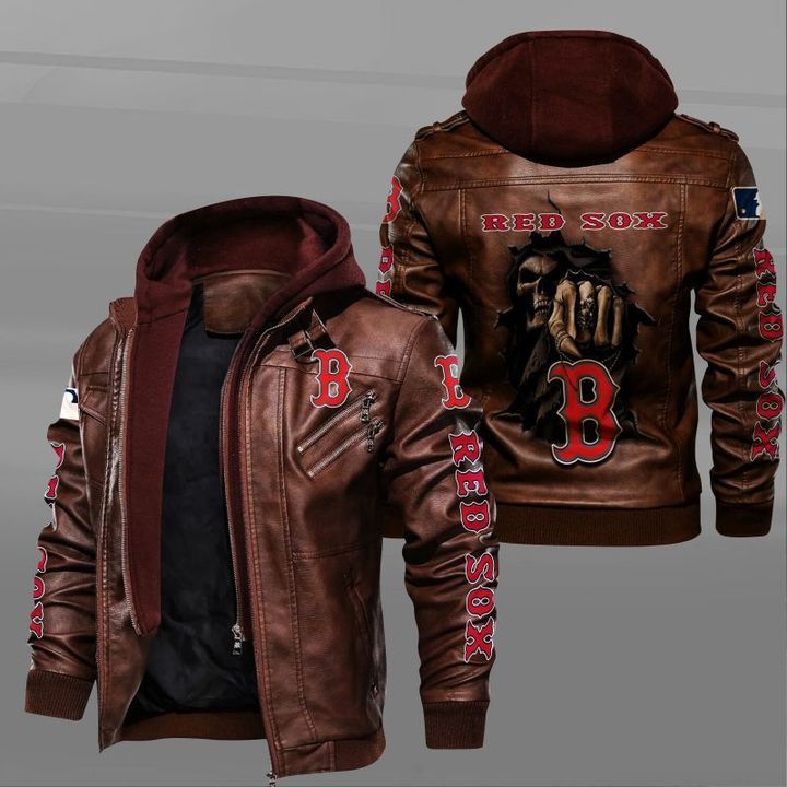 Boston Red Sox Leather Jacket Dead Skull - HVsun