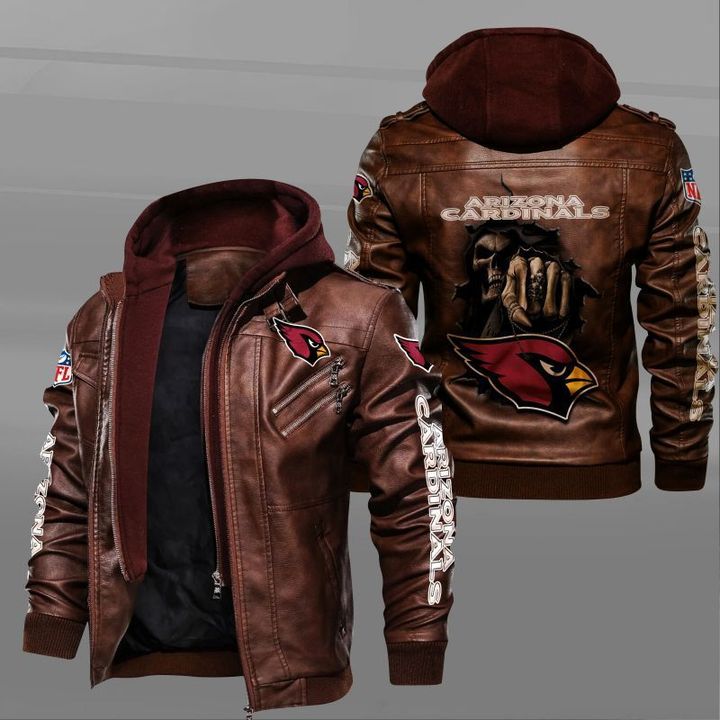 Arizona Cardinals Leather Jacket Dead Skull - HVsun
