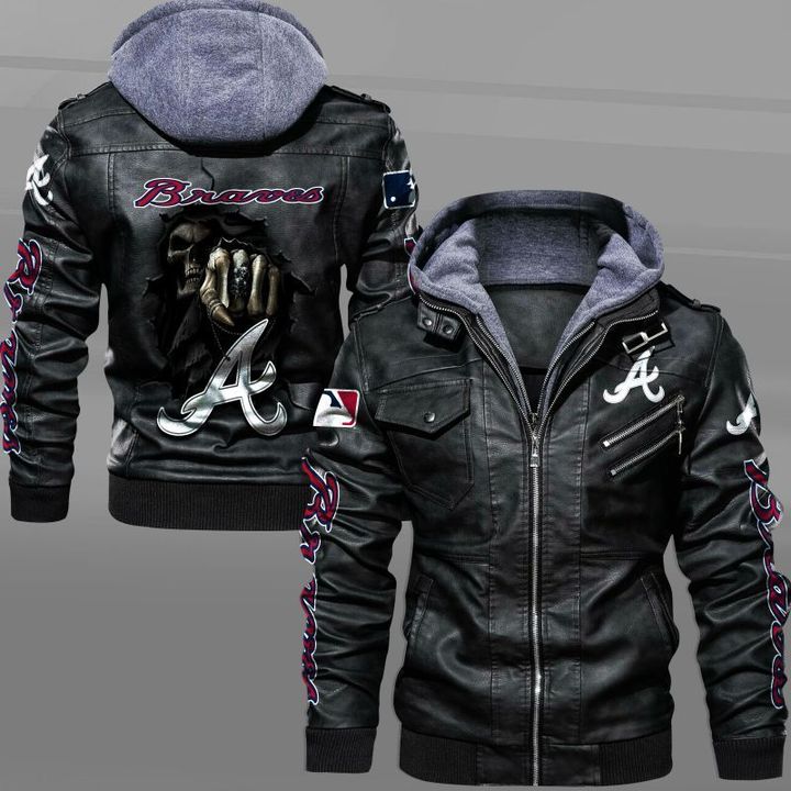 Atlanta Braves Leather Jacket Dead Skull - HVsun