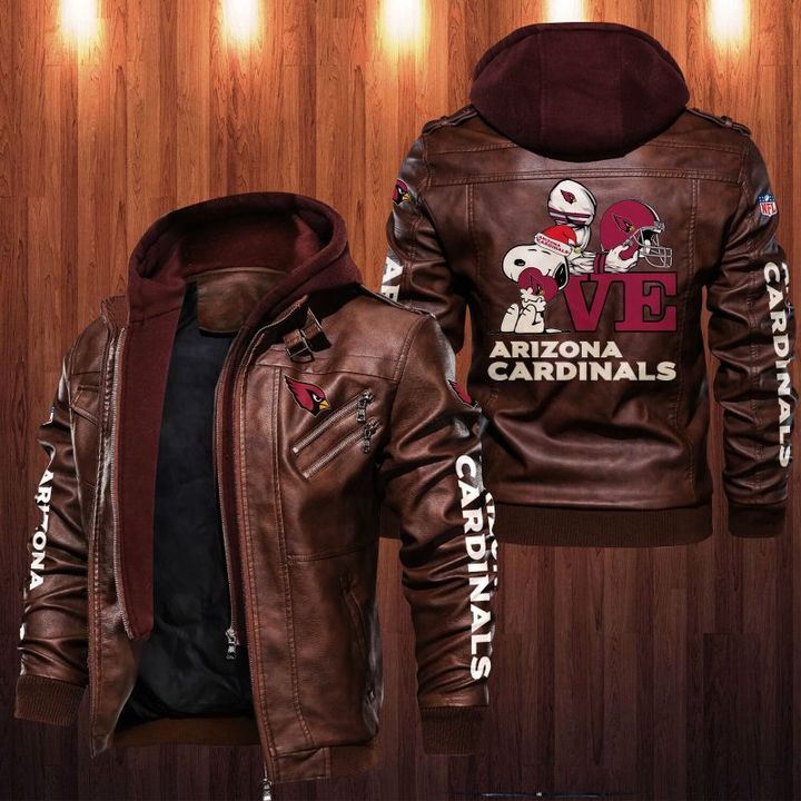 Arizona Cardinals Snoopy Leather Jacket - HVsun