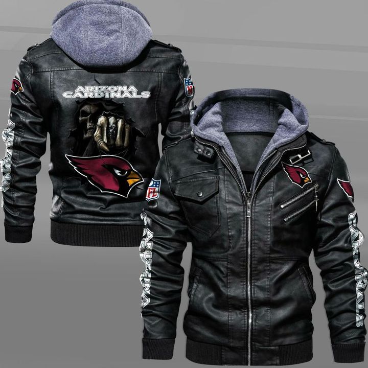 Arizona Cardinals Leather Jacket Dead Skull - HVsun
