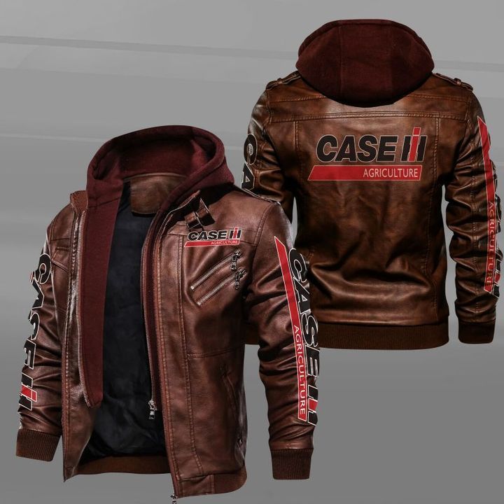 Case IH Agriculture Leather Jacket - HVsun