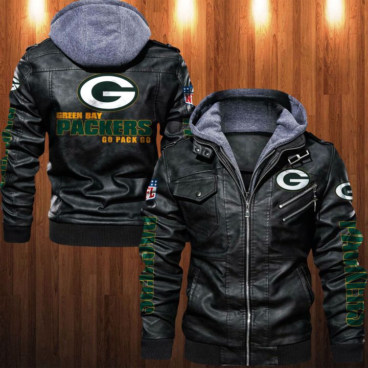 Green Bay Packers Go Pack Go Leather Jacket - USALast