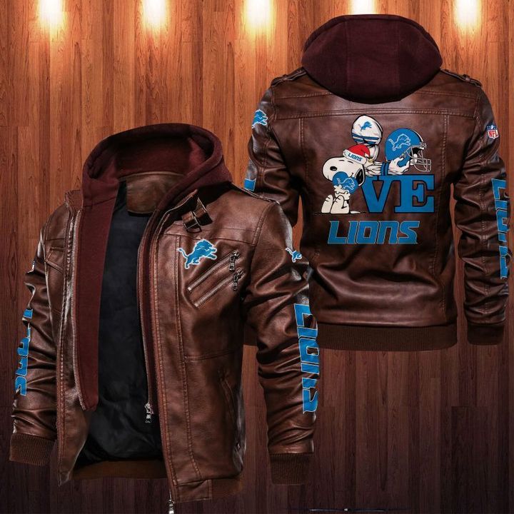 Detroit Lions Snoopy Leather Jacket - USALast