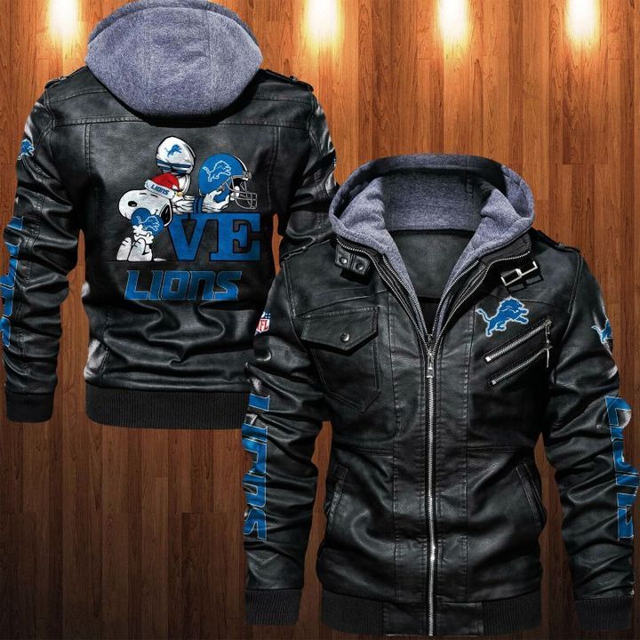 Detroit Lions Snoopy Leather Jacket - HVsun