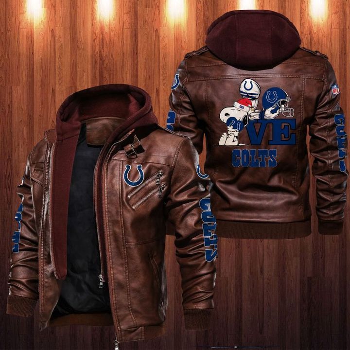 Indianapolis Colts Snoopy Leather Jacket - HVsun