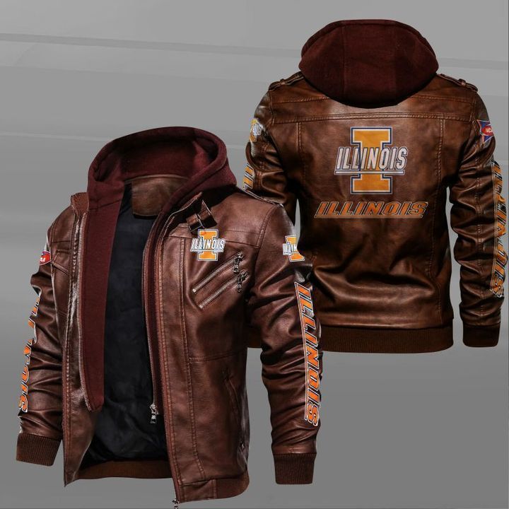 Illinois Fighting Illini Leather Jacket - HVsun