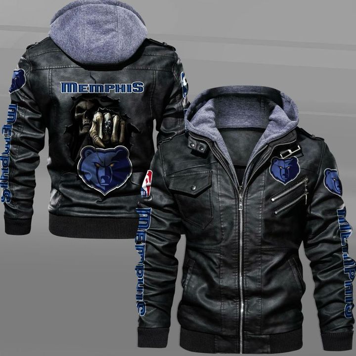 Memphis Grizzlies Leather Jacket Dead Skull In Back - HVsun