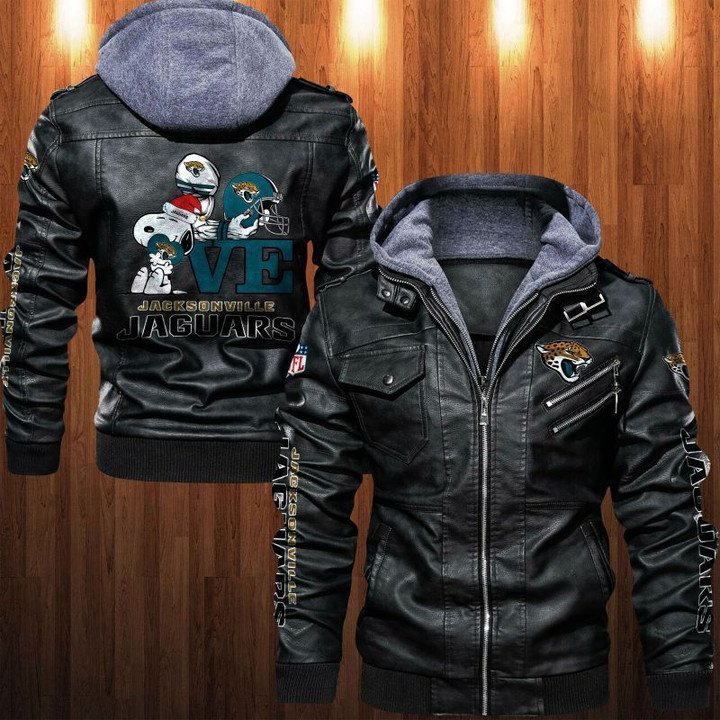 Jacksonville Jaguars Snoopy Leather Jacket - HVsun
