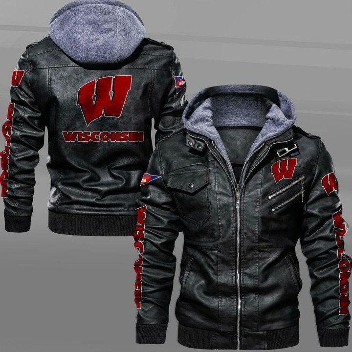 Wisconsin Badgers Leather Jacket - HVsun