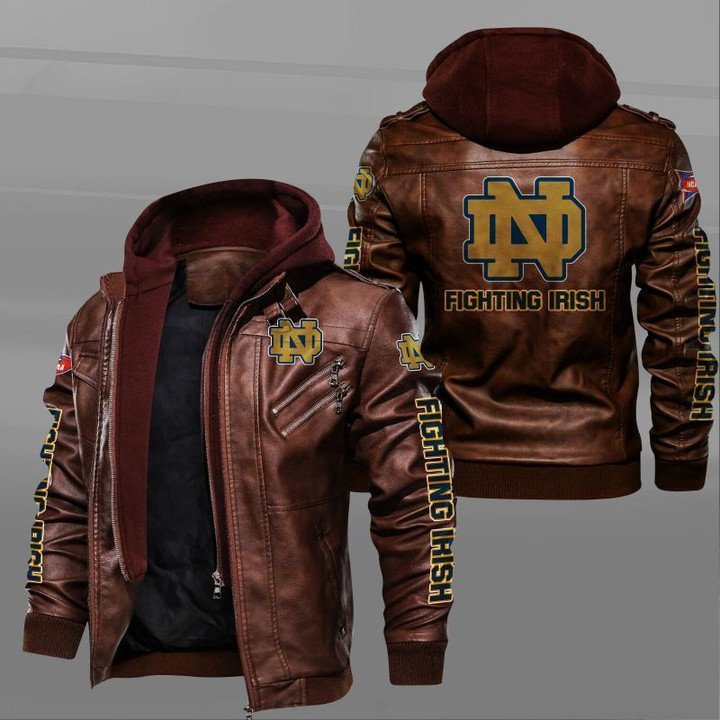 Notre Dame Fighting Irish Leather Jacket - HVsun