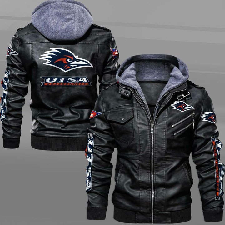 UTSA Roadrunners Hooded Leather Jacket - HVsun