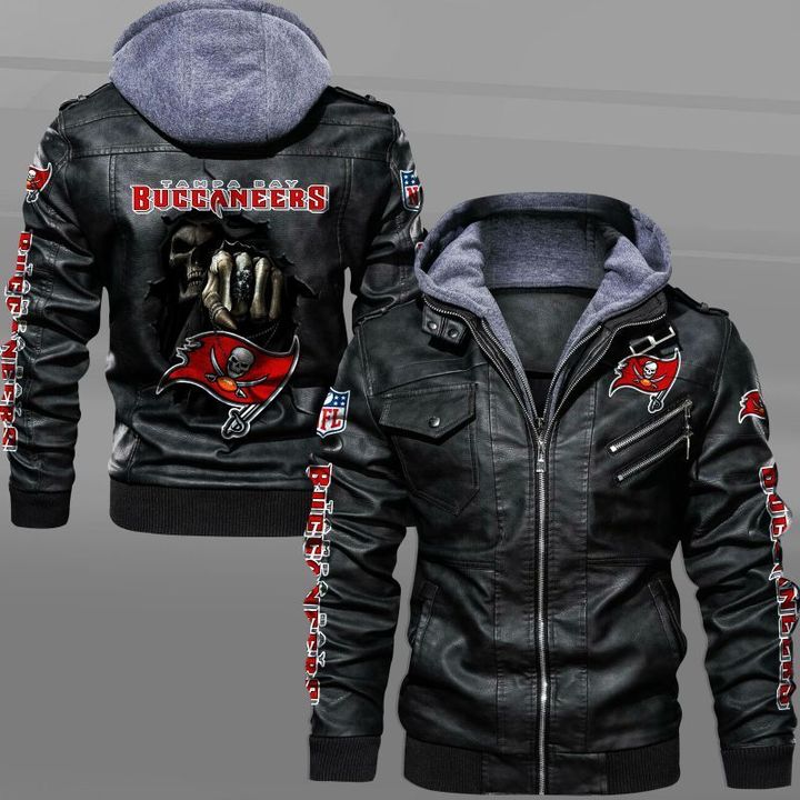 Tampa Bay Buccaneers Leather Jacket Dead Skull In Back - HVsun