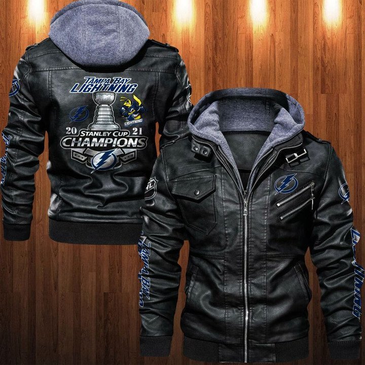 Tampa Bay Lightning Stanley Cups Champions 2021 Leather Jacket - HVsun