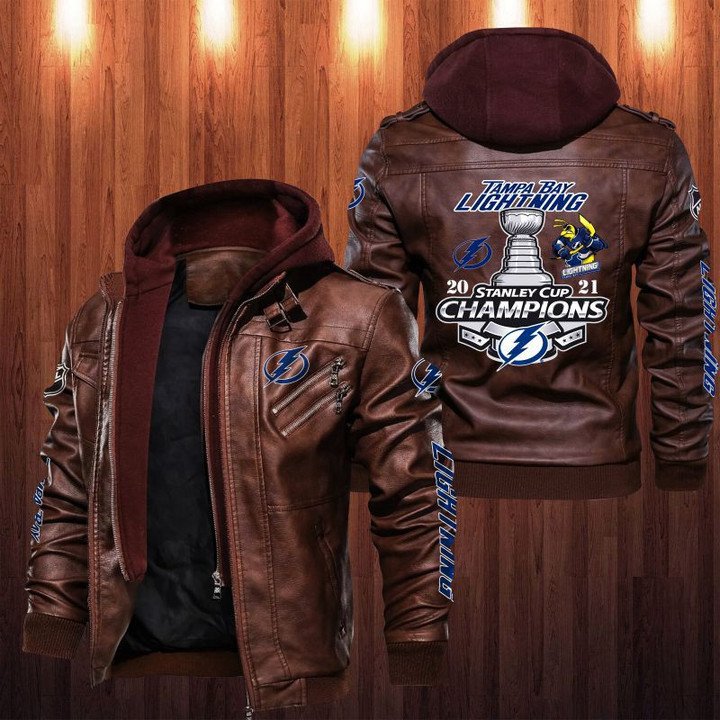 Tampa Bay Lightning Stanley Cups Champions 2021 Leather Jacket - HVsun