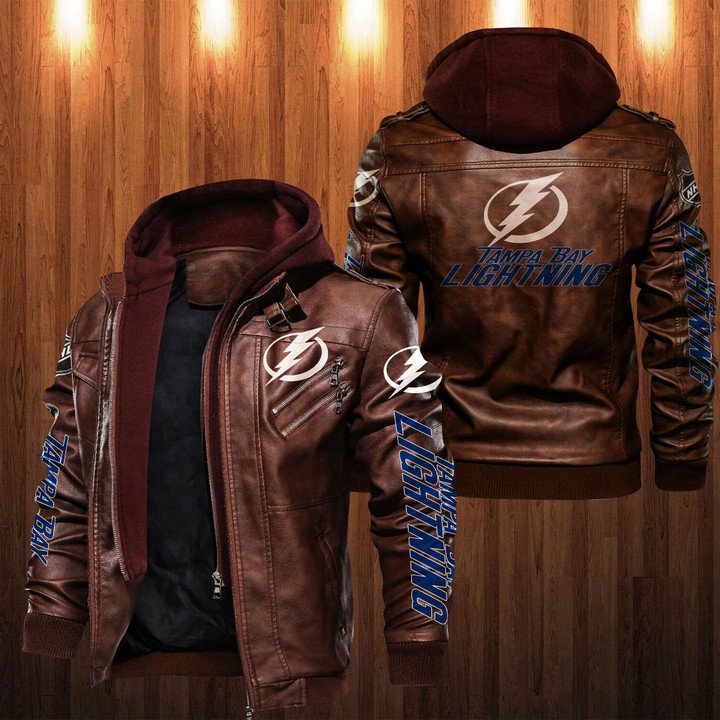Tampa Bay Lightning Hooded Leather Jacket - HVsun