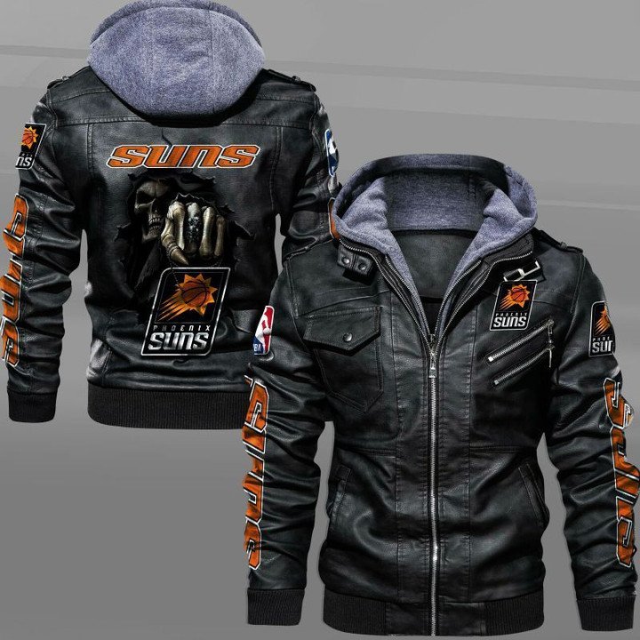 Phoenix Suns Leather Jacket Dead Skull In Back - HVsun