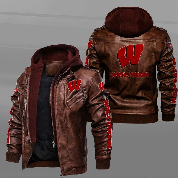 Wisconsin Badgers Leather Jacket - HVsun