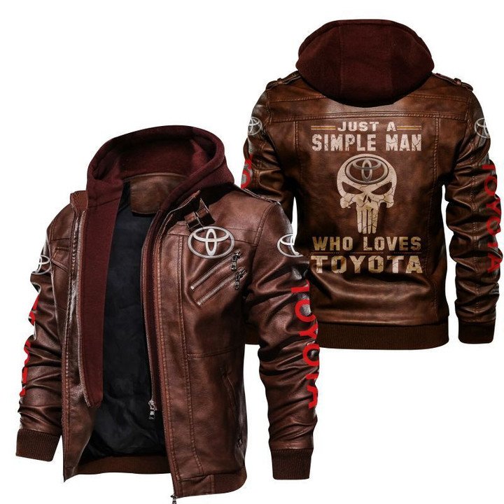 Toyota Land Cruiser Leather Jacket Just A Simple Man Who Loves Toyota - HVsun