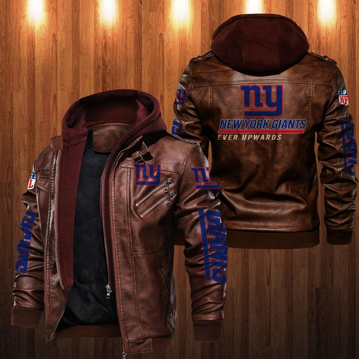 New York Giants Ever Upwards Leather Jacket - HVsun