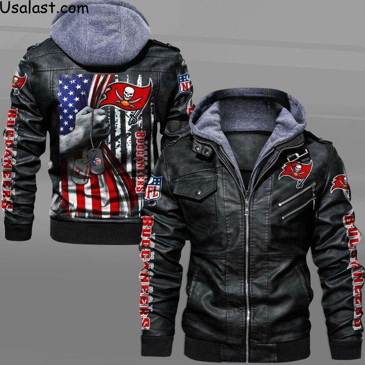 Tampa Bay Buccaneers Military Dog Tag Leather Jacket - HVsun