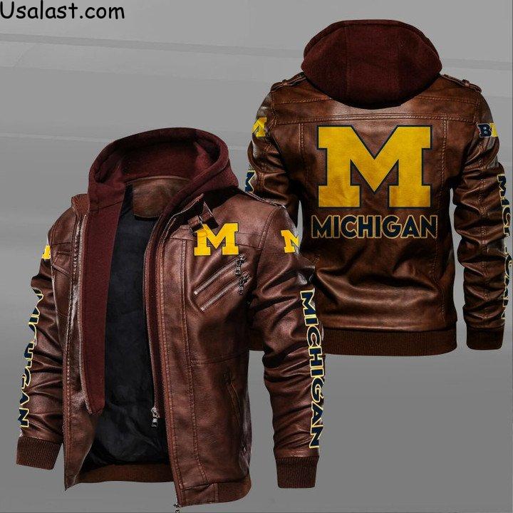 Michigan Football Leather Jacket - HVsun
