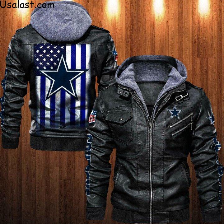 Dallas Cowboys United States Flag Leather Jacket - HVsun