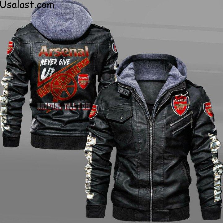 Arsenal Never Give Up Leather Jacket - HVsun