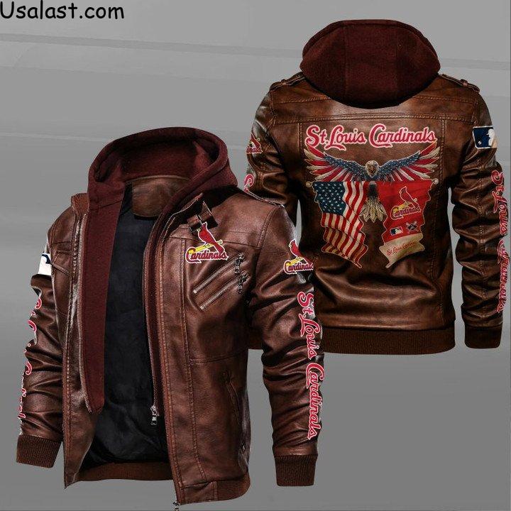 St. Louis Cardinals Eagle American Flag Leather Jacket - HVsun