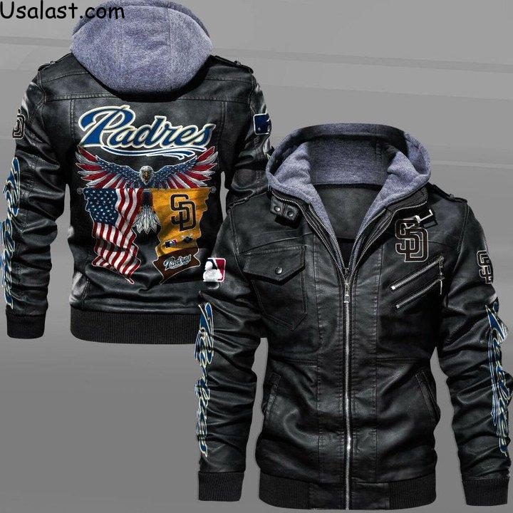 San Diego Padres Eagle American Flag Leather Jacket - HVsun