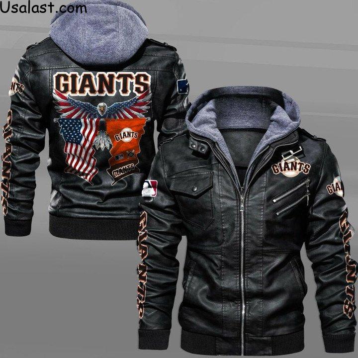 San Francisco Giants Eagle American Flag Leather Jacket - HVsun