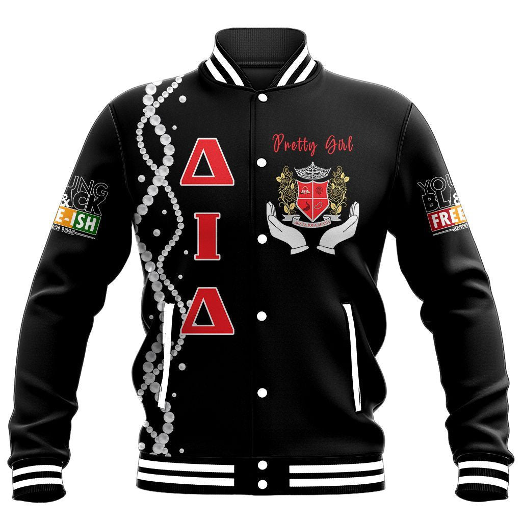 Sorority Jacket - Juneteenth Delta Iota Delta Pretty Girl Baseball Jacket