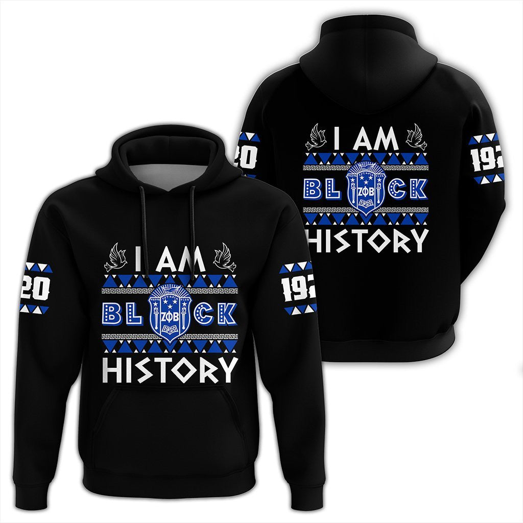 Sorority Hoodie - I Am Black History Zeta Phi Beta Pullover Hoodie