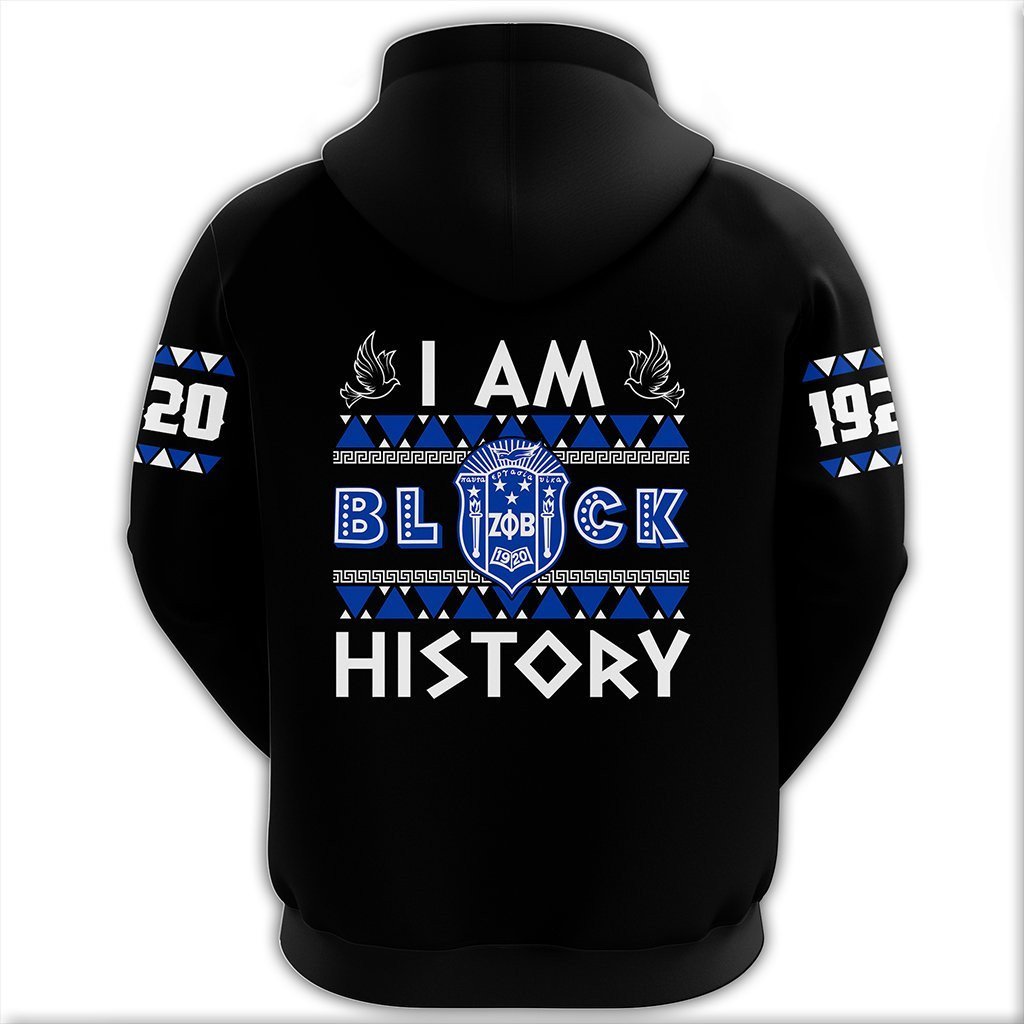 Sorority Hoodie - I Am Black History Zeta Phi Beta Pullover Hoodie