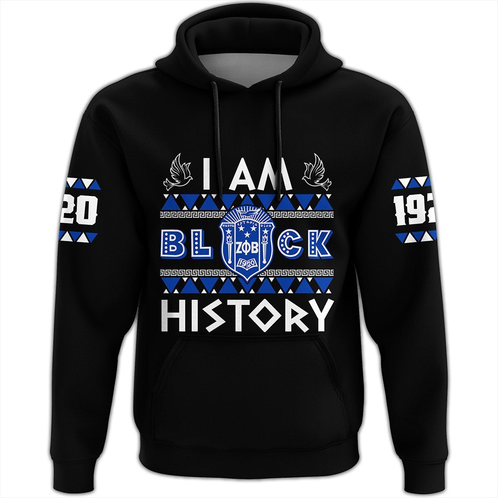 Sorority Hoodie - I Am Black History Zeta Phi Beta Pullover Hoodie